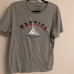 Nautica T-shirt Size M Color Gray Red Blue White
